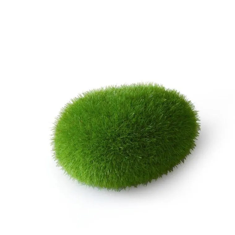 EUROPET Décor aquarium moss ball petit format coloris vert en résine de polyester - 6 x 4,5 x 3,5 cm