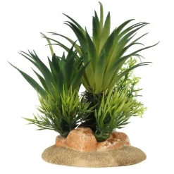 EUROPET Décor aquarium palmiers coloris vert Taille S - 13,5 x 10 x 16 cm