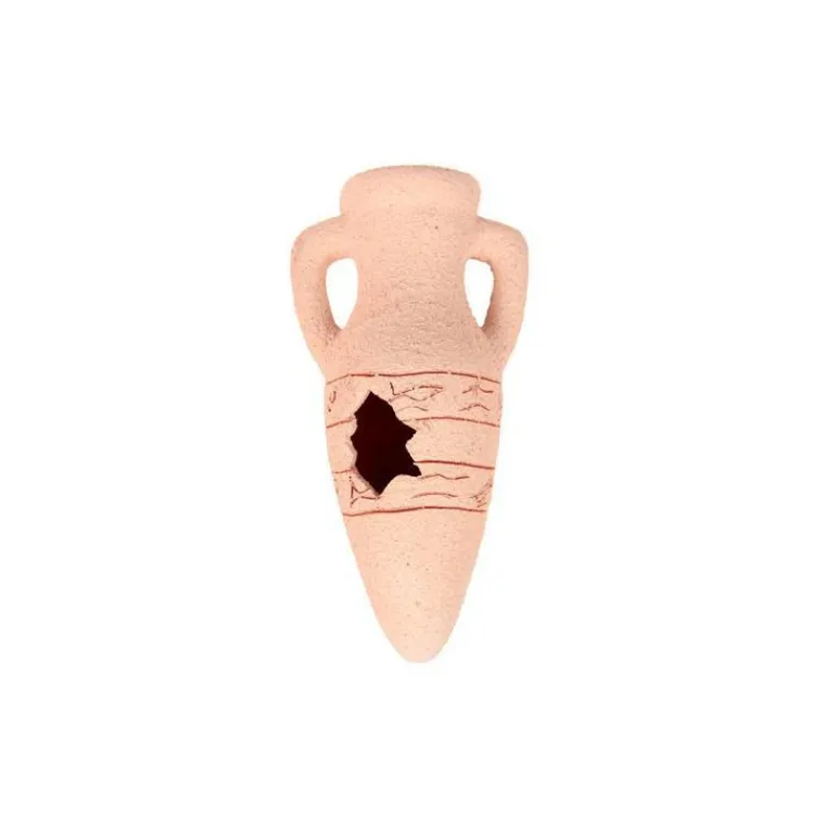 ZOLUX Décor d’aquarium amphore sablée beige en céramique 11,5x2,3x10,3 cm