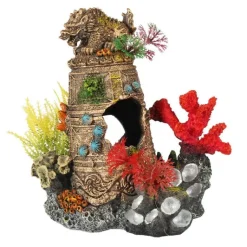 EUROPET Décor d'aquarium Artefact englouti 1 coloris multicolore en résine de polyester - 16,5 x 12,5 x 17,8 cm