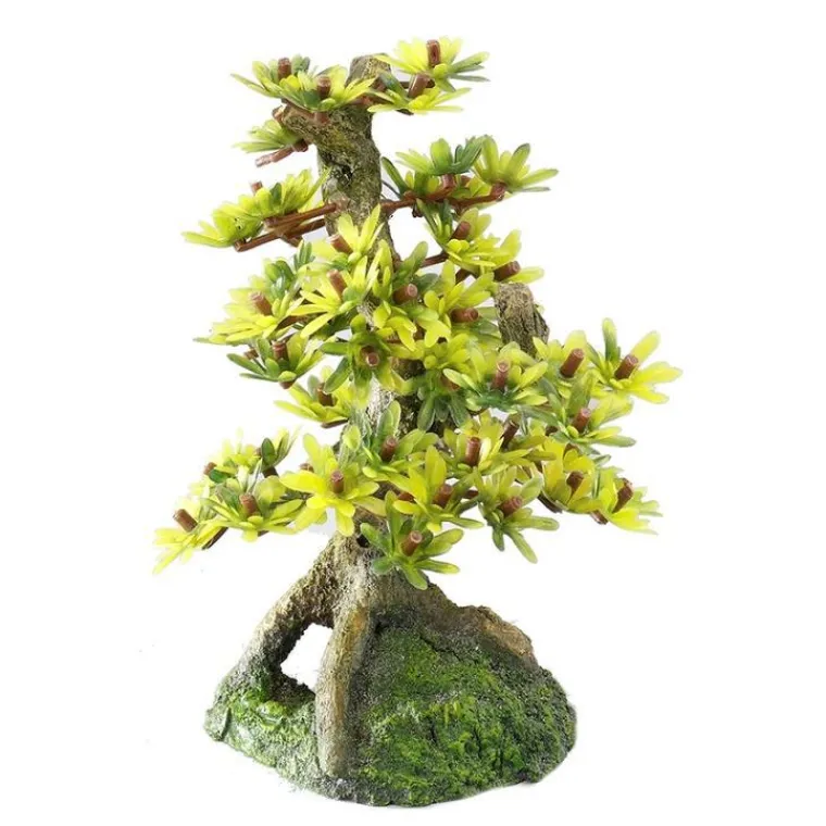 EUROPET Décor d'aquarium bonsai médium en résine de polyester vert - 15 cm