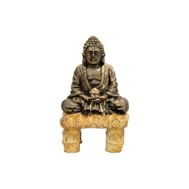 ZOLUX Décor d’aquarium bouddha sur ponton en polyrésine marron 5,5x5,5x6 cm