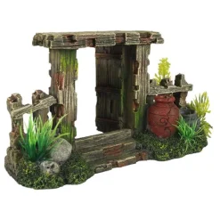 EUROPET Décor d'aquarium clôture 2 coloris multicolore en résine de polyester- 19 x 8 x 10,5 cm
