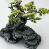 EUROPET Décor d'aquarium pierre bonsai coloris vert en résine de polyester - 16,5 x 16,5 x 18 cm