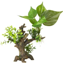 EUROPET Décor d'aquarium plantes flora scape 6 coloris vert en résine de polyester - 14,5 x 9 x 16,5 cm