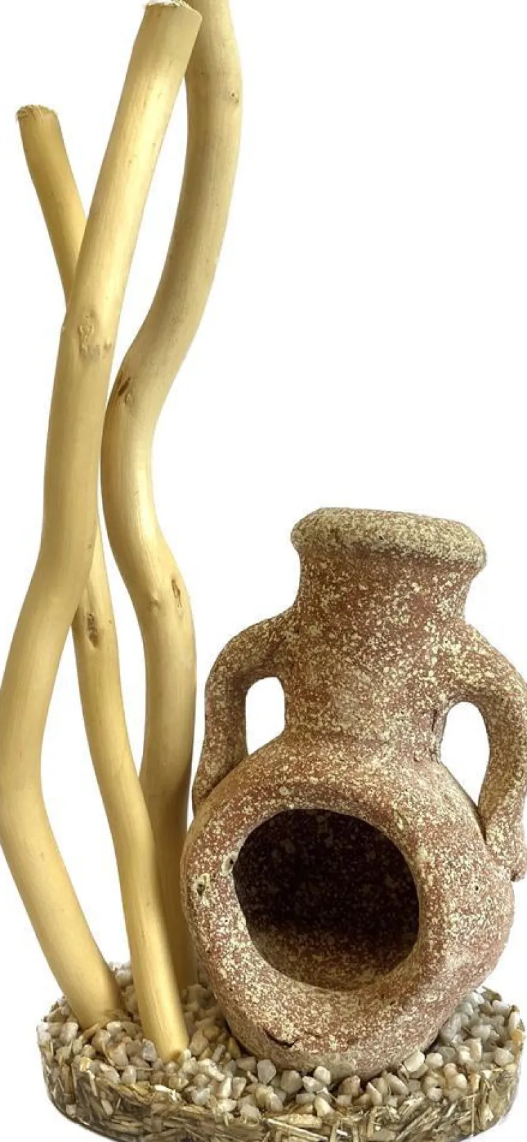 TYROL Décor pour aquarium coloris beige branches avec amphore