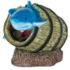 SUPERFISH Décoration pour aquarium coloris vert Requin dans un Baril