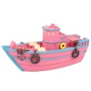 AQUATLANTIS Décoration pour aquarium coloris rose Bateau de Pêcheur - 12,5 x 5 x 6,5 cm