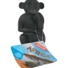 ZOLUX Décoration pour aquarium en résine coloris noir singe de la sagesse « ne parle pas » – 10,3 cm