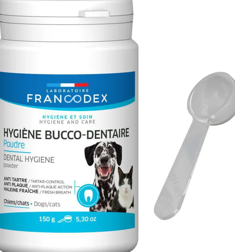 FRANCODEX Dentifrice en poudre pour chien et chat - 150 g