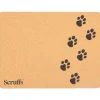 SCRUFFS Dessous de gamelle coloris marron en liège motifs pattes – 40 x 30 cm