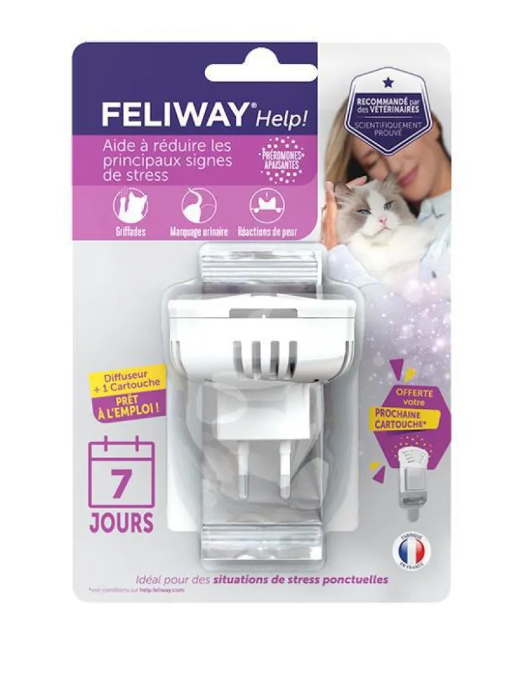 FELIWAY Diffuseur de phéromones pour chat Help - 1 recharge incluse