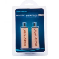 BLUE CORAL Diffuseurs mini air en bois, lot de 2, AQUA MEDIC - modèle Wooden Airstones, 5.7cm