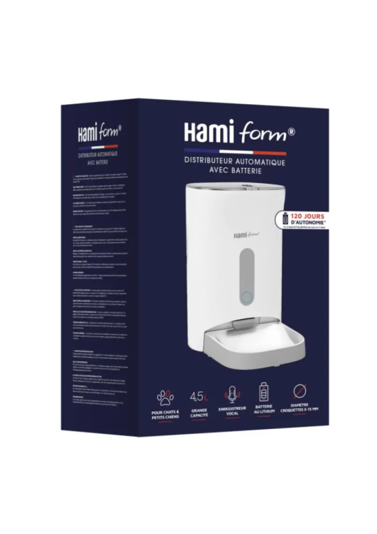 HAMIFORM Distributeur automatique de croquettes pour chat et petit chien coloris blanc Hami form - 4,5 L