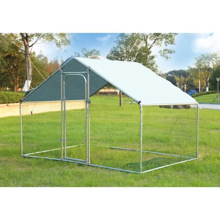 LIFLAND Enclos run volailles gris de 6 m²