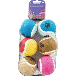 MARTIN SELLIER Filet de 6 balles de tennis colorées pour chien Ø 6,5 cm