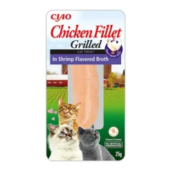 INABA Filet de poulet grillé pour chat Ciao saveur crevette - 25 g