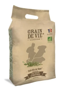 GRAIN DE VIE Foin bio au thym pour petits mammifères - 25 L