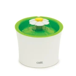 CATIT Fontaine à eau pour chat blanche et verte Cat-it Flower - 3 L