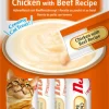 CHURU Friandise en crème pour chat poulet et bœuf Inaba Ciao - 4 x 14 g