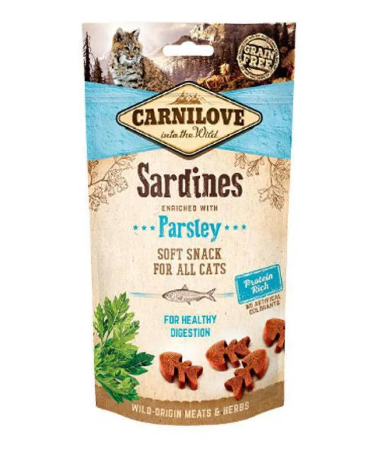 CARNILOVE Friandise pour chat snack demi-sec à la sardine - 50 g