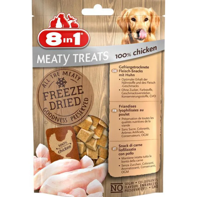 8IN1 Friandises pour chien freeze dried poulet Meaty Treats - 50 g