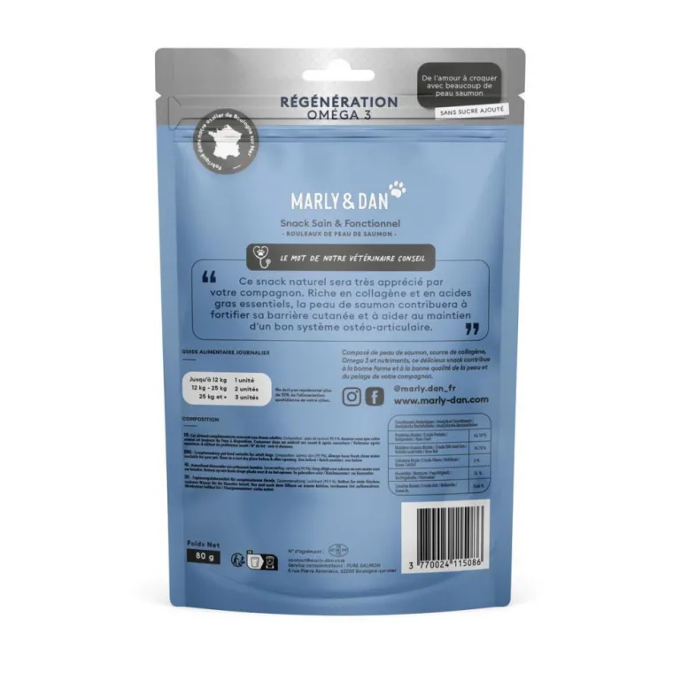 MARLY & DAN Friandises pour chien oméga 3 Régénération - 60g