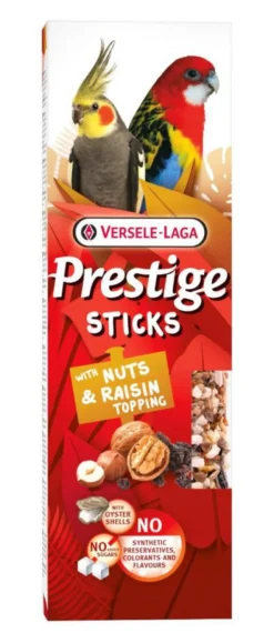 VERSELE LAGA Friandises pour grandes perruches Prestige Sticks Noix & Garniture de Raisin - 2 x 70 g