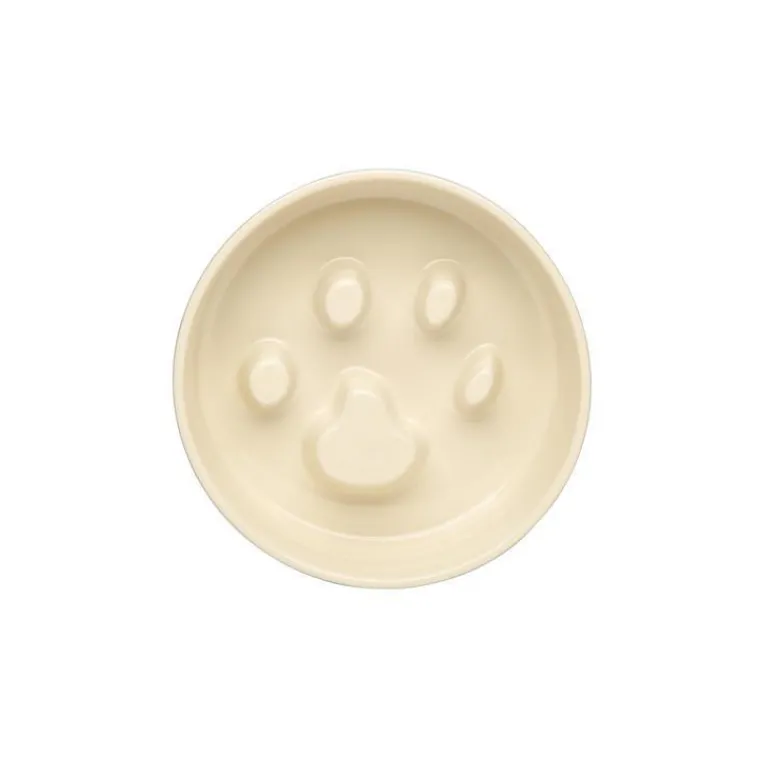 SCRUFFS Gamelle anti-glouton pour chien coloris beige clair en grès – 20 x 20 x 6 cm