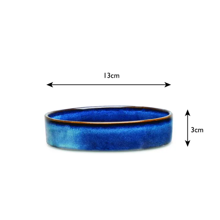 SCRUFFS Gamelle pour chat en grès coloris bleu nuit Reactive Glaze - 13 x 13 x 3 cm