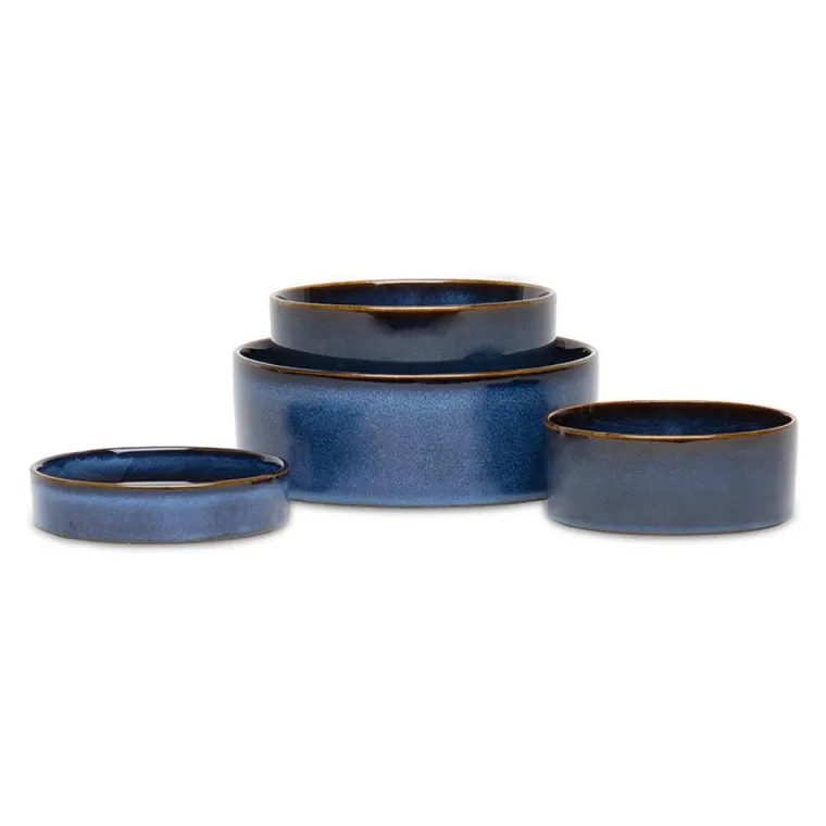 SCRUFFS Gamelle pour chien en grès coloris bleu nuit Reactive Glaze - 19 x 19 x 8 cm