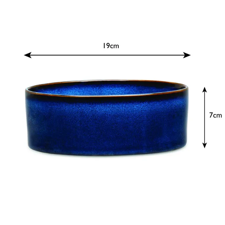 SCRUFFS Gamelle pour chien en grès coloris bleu nuit Reactive Glaze - 19 x 19 x 8 cm