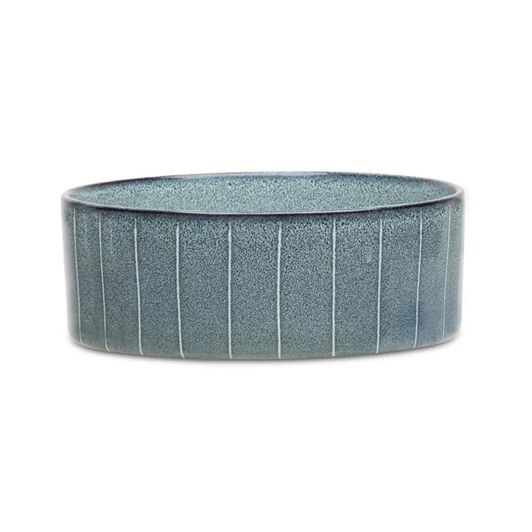 SCRUFFS Gamelle pour chien en grès coloris gris avec rayures Reactive Glaze - 19 x 19 x 8 cm