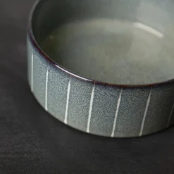 SCRUFFS Gamelle pour chien en grès coloris gris avec rayures Reactive Glaze - 19 x 19 x 8 cm