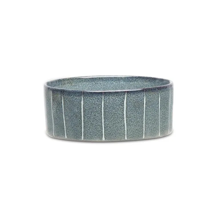 SCRUFFS Gamelle pour chien en grès coloris gris avec rayures Reactive Glaze - 13 x 13 x 5 cm