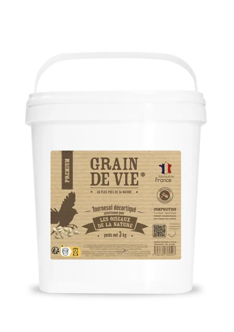 GRAIN DE VIE Graines de tournesol décortiquées pour oiseaux - 3 kg