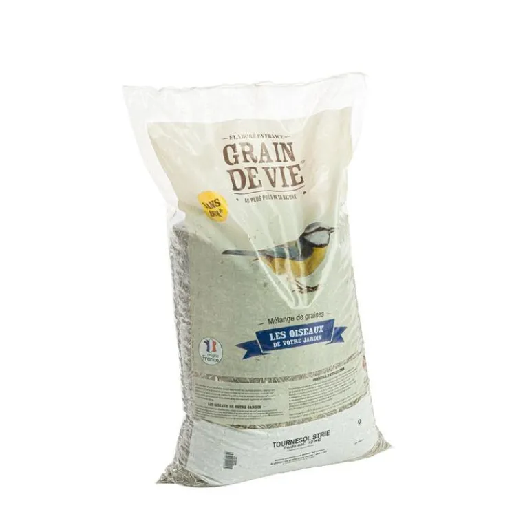 GRAIN DE VIE Graines de tournesol striées pour oiseaux - 12 kg