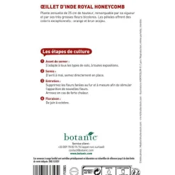 BOTANIC® Graines d'œillet d'Inde royal honeycomb - graines à semer