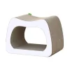 WOUAPY Griffoir pour chat coloris blanc Kaverno - 38 x 28 x 25 cm