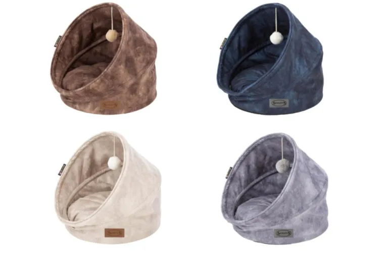 SCRUFFS Grotte pour chat bleu Kensington – Taille 44 x 44 x 48 cm