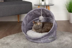 SCRUFFS Grotte pour chat gris Kensington – Taille 44 x 44 x 48 cm