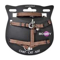 BOBBY Harnais + laisse pour chat marron Safe - 10 mm