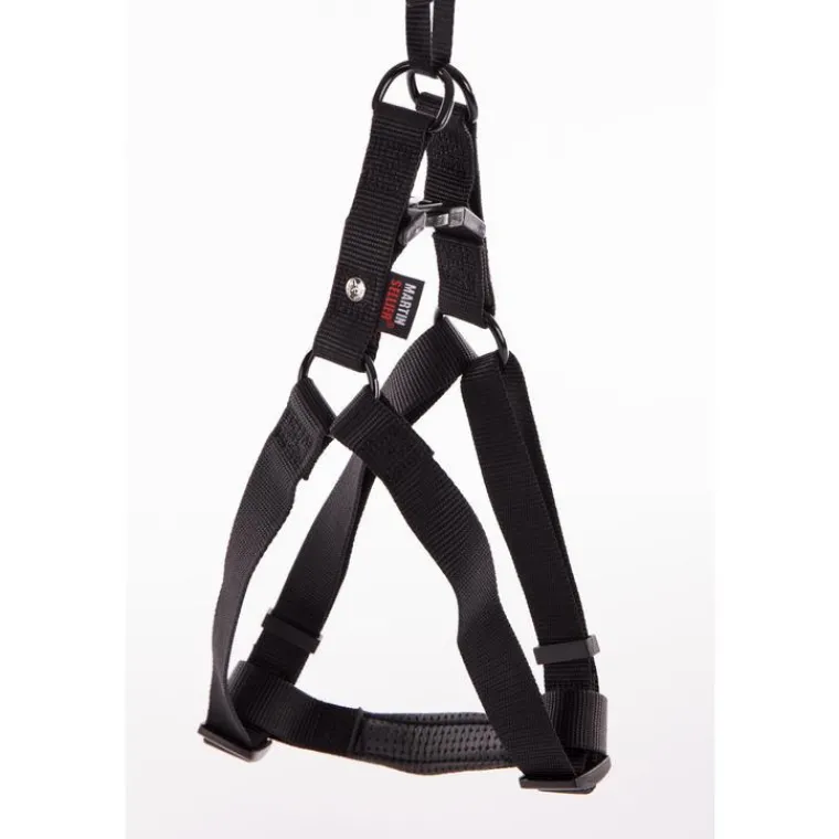 MARTIN SELLIER Harnais baudrier réglable noir pour chien - 2,5x70/90 cm