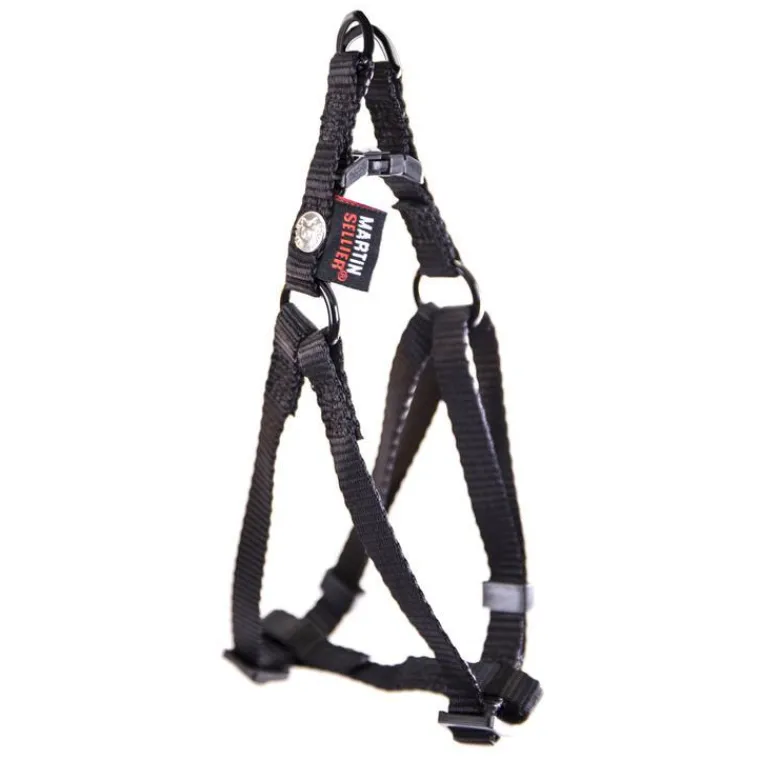 MARTIN SELLIER Harnais baudrier réglable noir pour chien - 1x25/35 cm