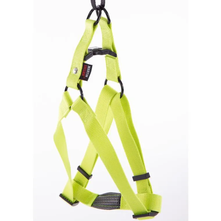 MARTIN SELLIER Harnais baudrier réglable vert citron pour chien - 4x90/110 cm