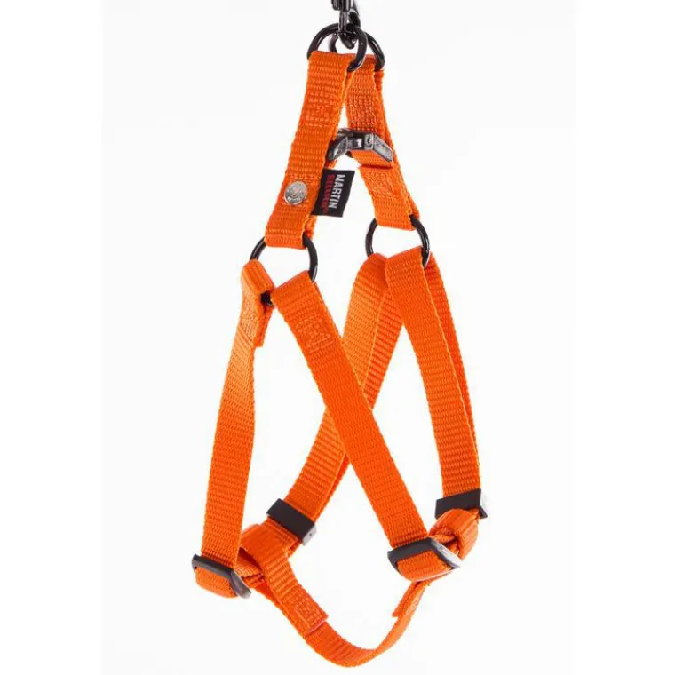 MARTIN SELLIER Harnais baudrier réglable orange pour chien - 1,6x35/50 cm