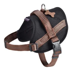 BOBBY Harnais pour chien coloris marron en polyester et nylon Easy Safe – Taille S