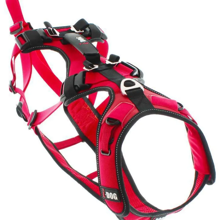 I-DOG Harnais pour chien coloris rouge Confort Trek - Taille S