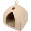 WOUAPY Igloo pour chat écru Teddy petit modèle - 35 x 35 x 38 cm