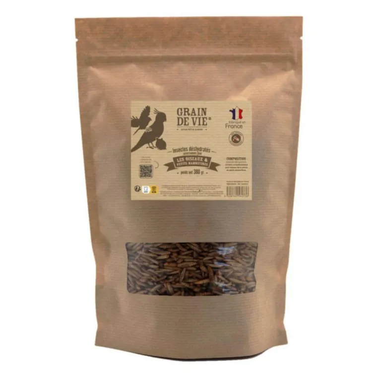 GRAIN DE VIE Insectes déshydratés pour oiseaux de la nature – 380 g